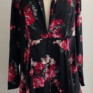 Torrid black & red trench coat.